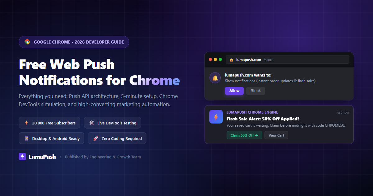 Free Web Push Notifications for Chrome (2026): Setup Guide, Live Examples & Testing